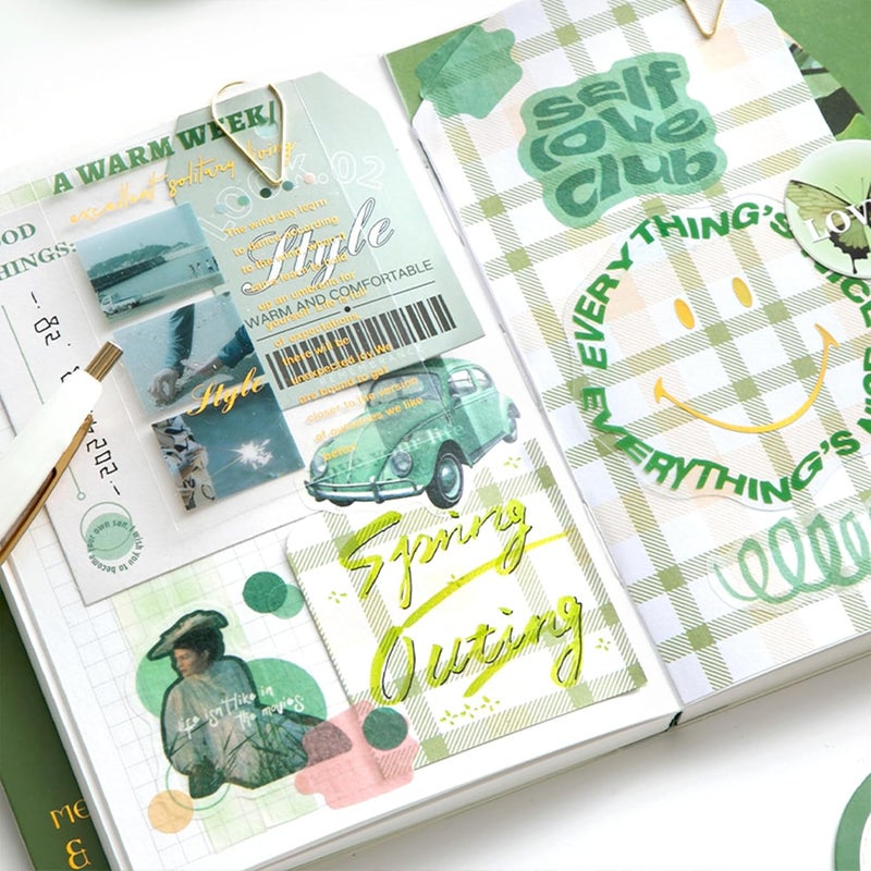 Aromoty Scrapbooking Supplies Kit, Garden Cottage Aesthetic Vintage Scrapbook Kit for Bullet Junk Journal A6 Grid Notebook Journaling Supplies Flower DIY Craft Birthday Gifts for Women Kid Teen Girl - Image 5